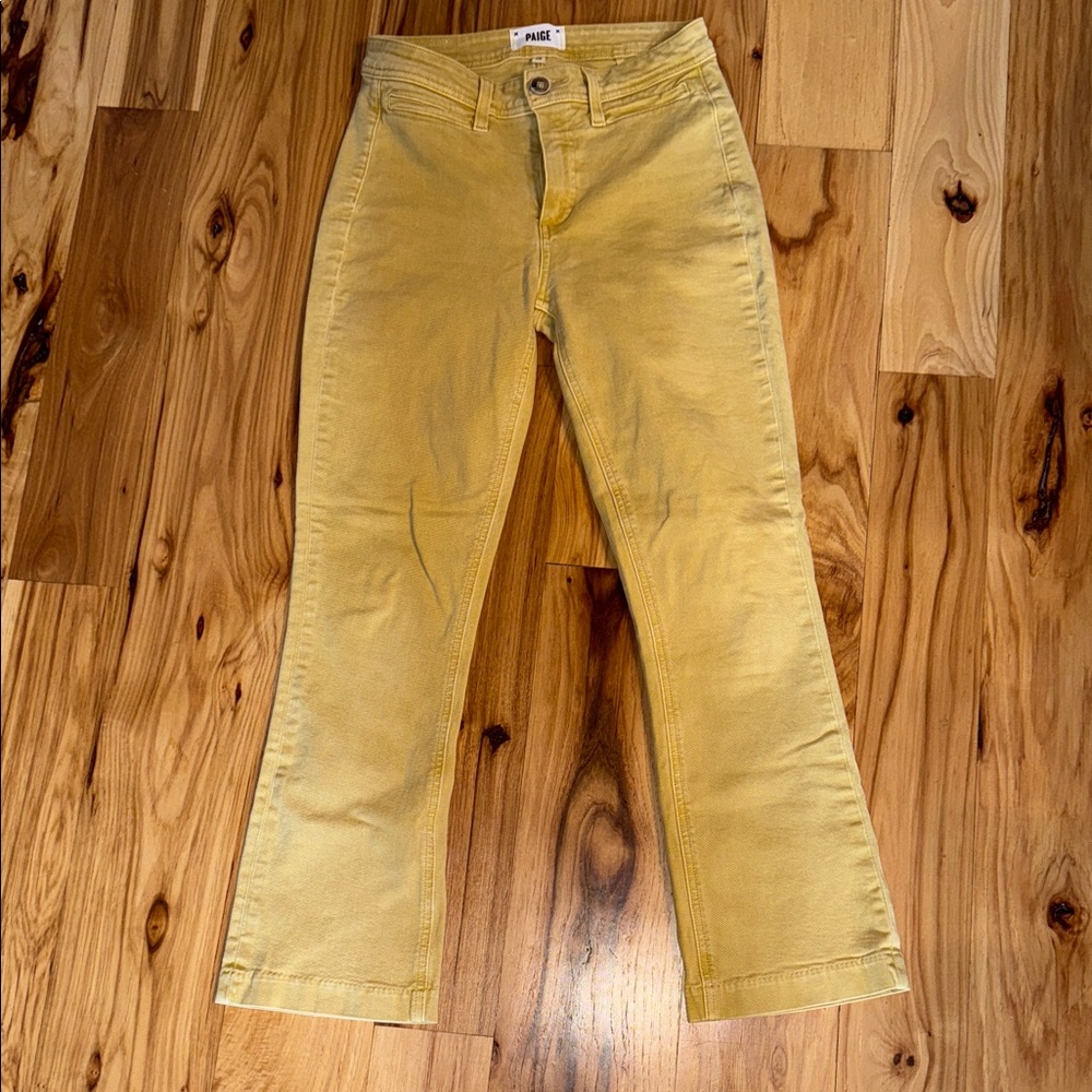 PAIGE Yellow Ankle & Cropped Jeans